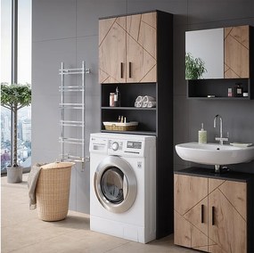 Szafka pod pralkę złoty dąb power/antracyt 64x26x190.5 irma