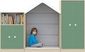 Komplet mebli do sal edukacyjnych Blox Colours 5, fronty pastelowe zielone