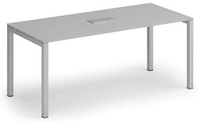 Stół konferencyjny PRIMO SQUARE, 180x80 cm, szary + port blatowy TYP VI, srebrny