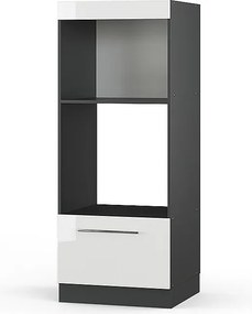 Szafka do mikrofalówki biały wysoki połysk 60x58.1x153.6 fame-line