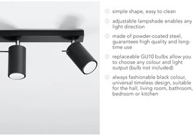 Czarna lampa sufitowa Nice Lamps Ethna
