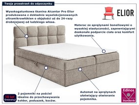 Beżowe łóżko z pikowanym zagłówkiem 5 rozmiarów N4-M42