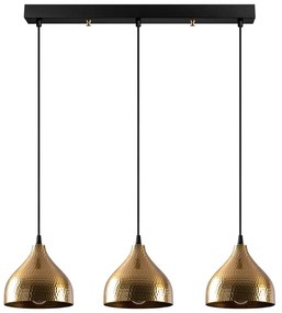 Lampa wisząca w czarno-złotym kolorze z metalowym kloszem Tattoo – Opviq lights