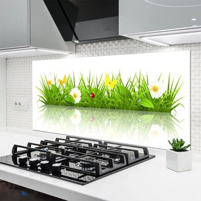 Panel Szklany do Kuchni Zielona Świeżość Trawy