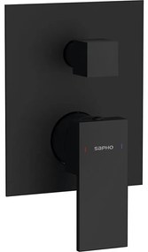 Sapho - Bateria prysznicowa podtynkowa CUBEMIX czarny mat