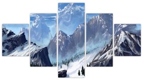 Obraz - Malowane góry (125x70 cm)