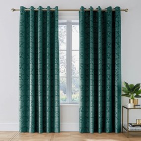 Zielone zasłony częściowo zaciemniające (dimout) zestaw 2 szt. 229x229 cm Art Deco Pearl – Catherine Lansfield
