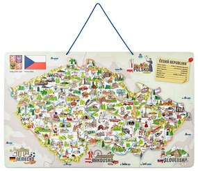 Woody Mapa magnetyczna Republiki Czeskiej 3w1