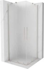 Mexen Velar Duo kabina prysznicowa rozsuwana 80 x 80 cm, szron, nikiel szczotkowany - 871-080-080-32-97