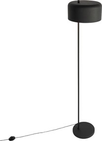 Lampa podłogowa retro czarna ze złotym wnętrzem - Jinte