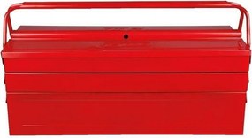 Metalowa skrzynka narzędziowa KS Tools czerwona 5 przegródek 53x21x20 cm z możliwością zamknięcia na kłódkę