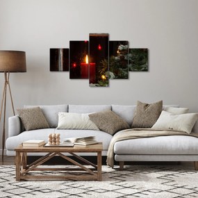 Obraz - Świecąca świeca bożonarodzeniowa (125x70 cm)