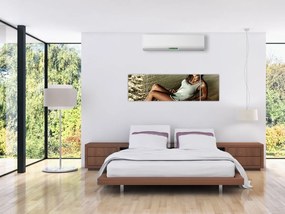 Obraz kobiety na plaży (170x50 cm)