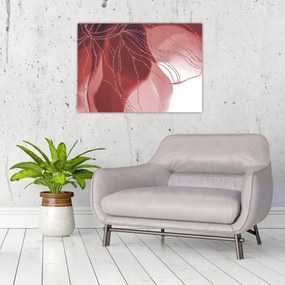 Obraz - Czerwony abstrakcyjny kwiat N⁰1 (70x50 cm)