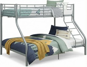 Szare Metalowe Wspólne Łóżko Piętrowe Dla Rodzeństwa 140X200 Cm/90X200 Cm L2-R68