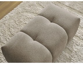 Beżowy podnóżek z tkaniny szenilowej Roxelane – Bobochic Paris