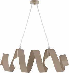 Helix - Lampa wisząca z matowego, gołębiego szarego lakierowanego żelaza z regulowanym kablem elektrycznym, 2 światła, dł. 54 x 20 cali - BL141-2-TO