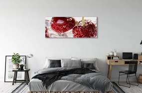 Fotoobraz na płótnie Czereśnie w Kroplach Wody