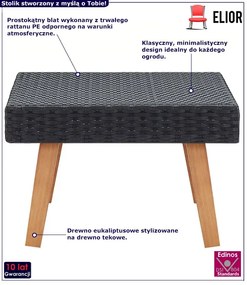 Minimalistyczny czarny stolik ogrodowy - Linder