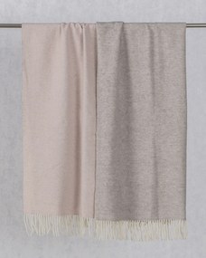 Pled Merinos 140x200 cm melange grey pink