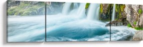 Obraz - Skały z wodospadami (170x50 cm)