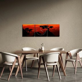 Obraz - Zachód słońca (z zegarem) (90x30 cm)