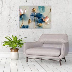 Obraz na szkle z kwiatami (70x50 cm)