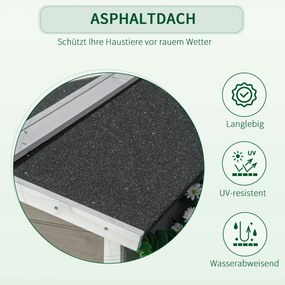 Pawhut® domek dla kotów małych zwierząt budka z tarasem i balkonem drewno jodłowe 115 x 66,5 x 74,7 cm