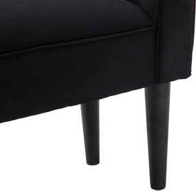 HOMCOM Sypialnia Ławka Ławka Tapicerowana Ławka MDF Pianka Czarna