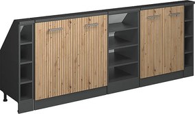 Szafka kuchenna na dach skośny dąb rzemieślniczy 210x46x81.6 r-line