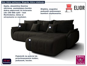 Ciemnoszara nowoczesna kanapa z szezlongiem - Ikto