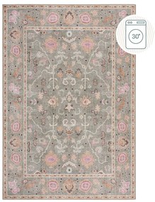 Jasnozielony dywan odpowiedni do prania 190x290 cm Una Floral – Flair Rugs