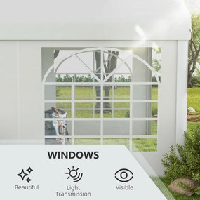 Outsunny Zastępcza ściana do namiotu imprezowego lub pawilonu, wodoszczelna, łatwy montaż, 6 x 2 m, Biały