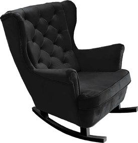 Fotel Relax z Tapicerowanym Siedzeniem i Podłokietnikami, Fotel TV 102x81x95cm Czarny_29861