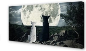 Obraz na płótnie Wataha Wilków przy Pełni Księżyca