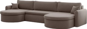 Uniwersalny narożnik Verona U z funkcją spania, do salonu, brązowy
