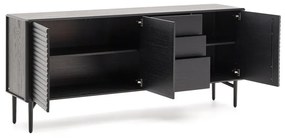 Czarna komoda w dekorze dębu 200x86x45 cm Lenon – Kave Home