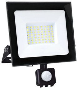 LED Reflektor z czujnikiem LED/50W/230V 6500K IP44 czarny