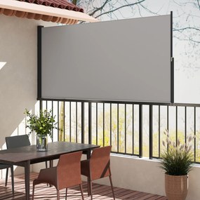 Outsunny Markiza Boczna, Rolowana, Rozsuwana, Ochrona Przeciwsłoneczna, Aluminium/Poliester, 3 x 1,4 m, Jasnoszary