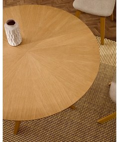 Okrągły stół z blatem w dekorze dębu ø 120 cm Naanim – Kave Home