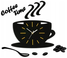 Zegar na ścianę do kuchni naklejany filiżanka cichy czarny do kuchni salonu