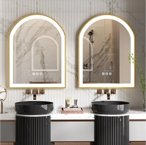 Lustro łazienkowe LED 60x90cm z oświetleniem lustro ścienne podświetlane 3 kolory regulowane 60x90x4cm