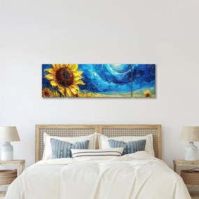 Obraz - Malowanie słoneczników (170x50 cm)