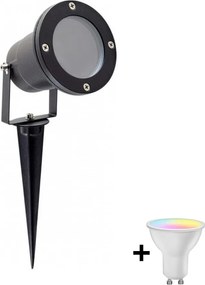 LED RGBW ściemnialna lampa zewnętrzna BLAKE 1xGU10/6W/230V IP65 + pilot zdalnego sterowania