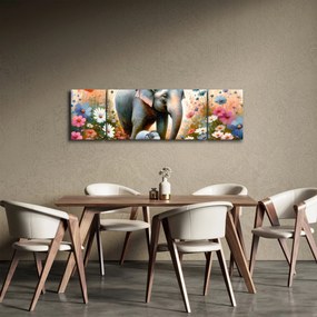Obraz - Słoniowa mama, akwarela (170x50 cm)