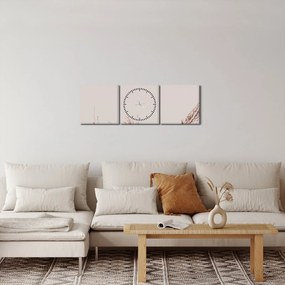 Obraz - Suszona trawa (z zegarem) (90x30 cm)