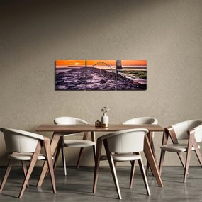 Obraz latarni morskiej (z zegarem) (90x30 cm)