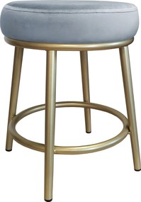 Taboret Ben tkanina Welur stelaż metalowy STOŁEK LOFT : Kolor Stelaża - Złoty, Kolor tkaniny - VELVET - BL06, Typ tkaniny - Velvet