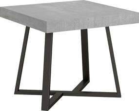 Stół rozkładany 90/194x90 cm Zeplir cementu nogi antracytowe