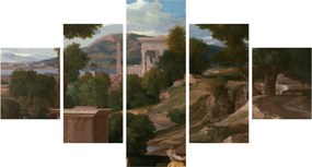 Obraz - Nicolas Poussin, Landscape with Saint John on Patmos, reprodukcje (125x70 cm)